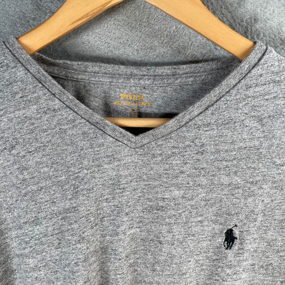 Polo Ralph Lauren Other - Polo Ralph Lauren Mens Gray V-Neck Long Sleeve T-Shirt Pony Logo Large